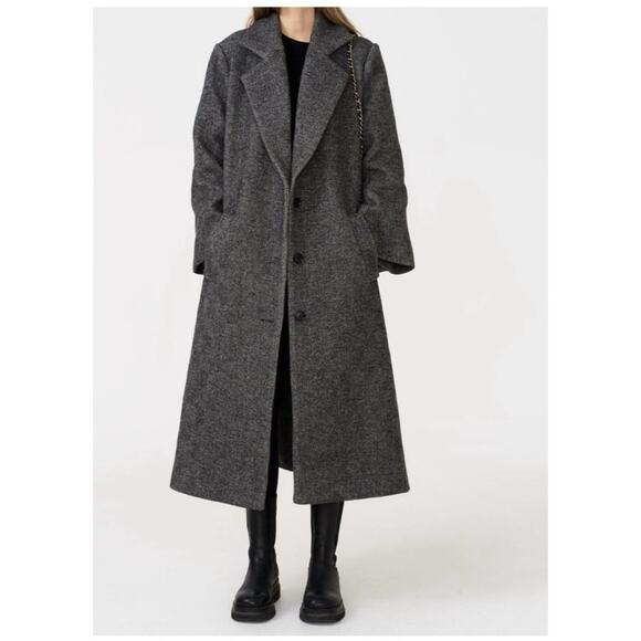 Filippa Hagg Oversized Wool Blend Coat In Grey Size S - Picture 1 of 12